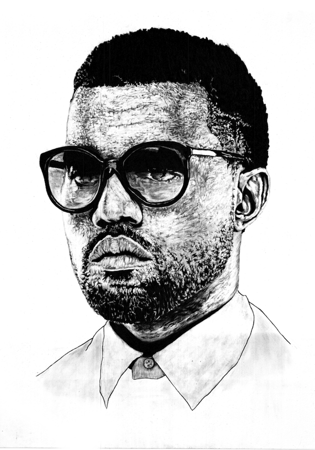 630x900 Kanye West Pencil Drawing Of Mine Hiphopimages - Kanye West Drawing