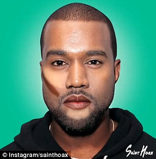 306x312 kanye west is transformed into wife kim kardashian with make up - Kanye West Drawing Skills