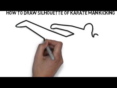 480x360 how to draw silhouette of karate man kicking - Karate Drawing