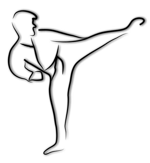 588x640 Illustrations Karate Kick - Karate Drawing