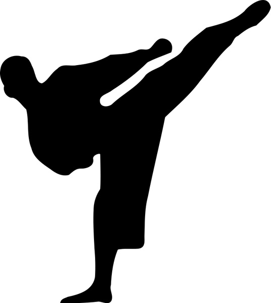536x600 Karate Silhouette Free Vector In Open Office Drawing - Karate Drawing