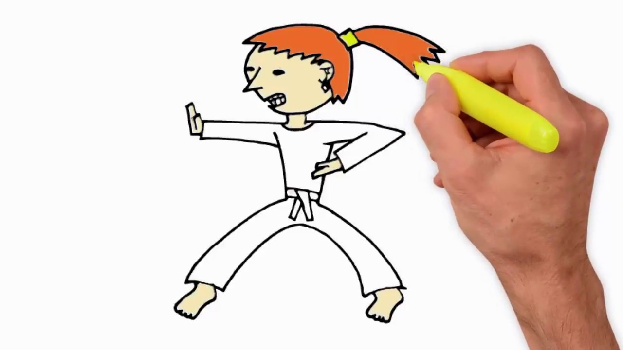 1280x720 Coloring Pages - Karate Drawing