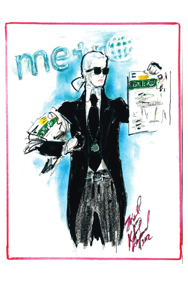 600x900 Karl Lagerfeld Drawing Of Himself - Karl Lagerfeld Drawings