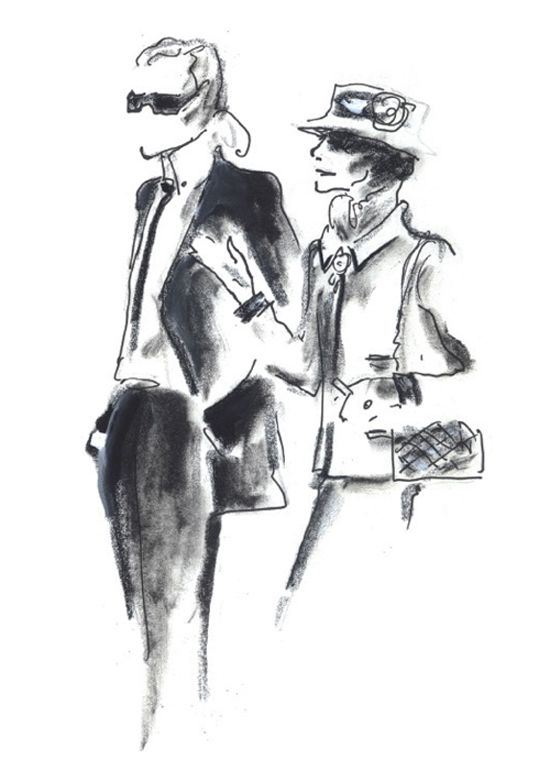 550x770 Sketches Of Coco Chanel - Karl Lagerfeld Drawings