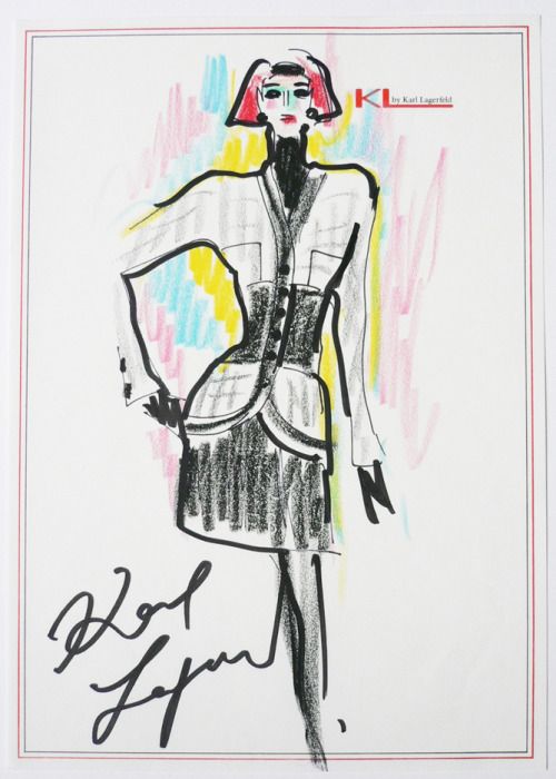 500x700 Karl Lagerfeld Sketch Kaiser Karl In Fashion - Karl Lagerfeld Drawings
