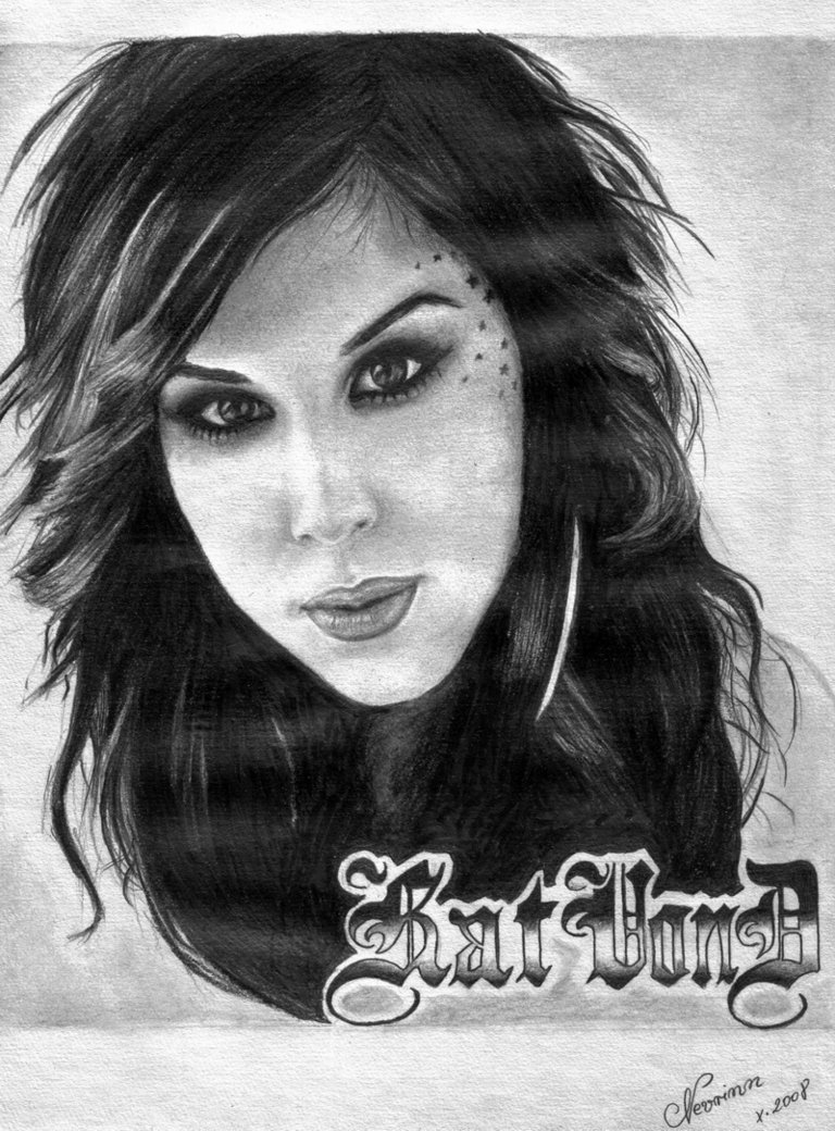 768x1040 Kat Von D Drawing Drawing Skill - Kat Von D Drawings