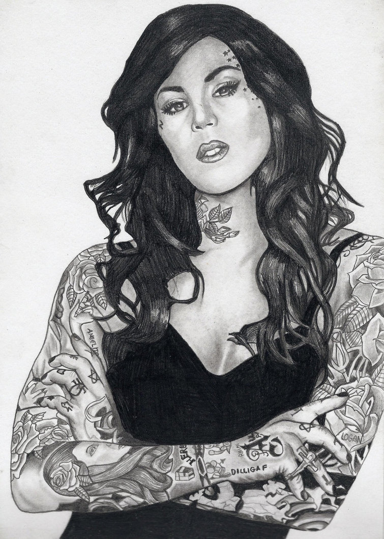755x1059 Kat Von D Drawing Sketch Drawing Skill - Kat Von D Drawings