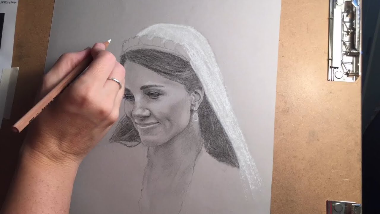 1280x720 kate middleton pencil portrait speed drawing - Kate Middleton Drawing