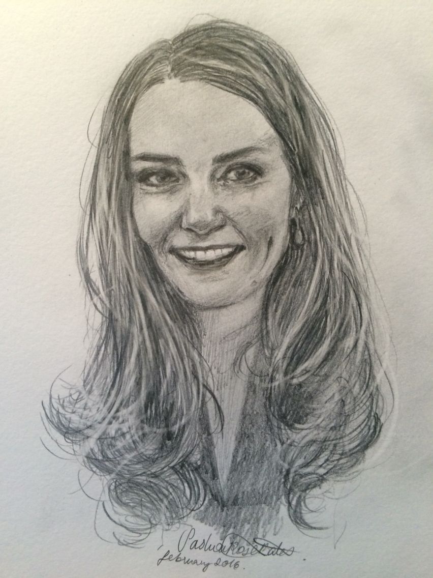 852x1136 quick sketch of kate middleton, portrait - Kate Middleton Drawing