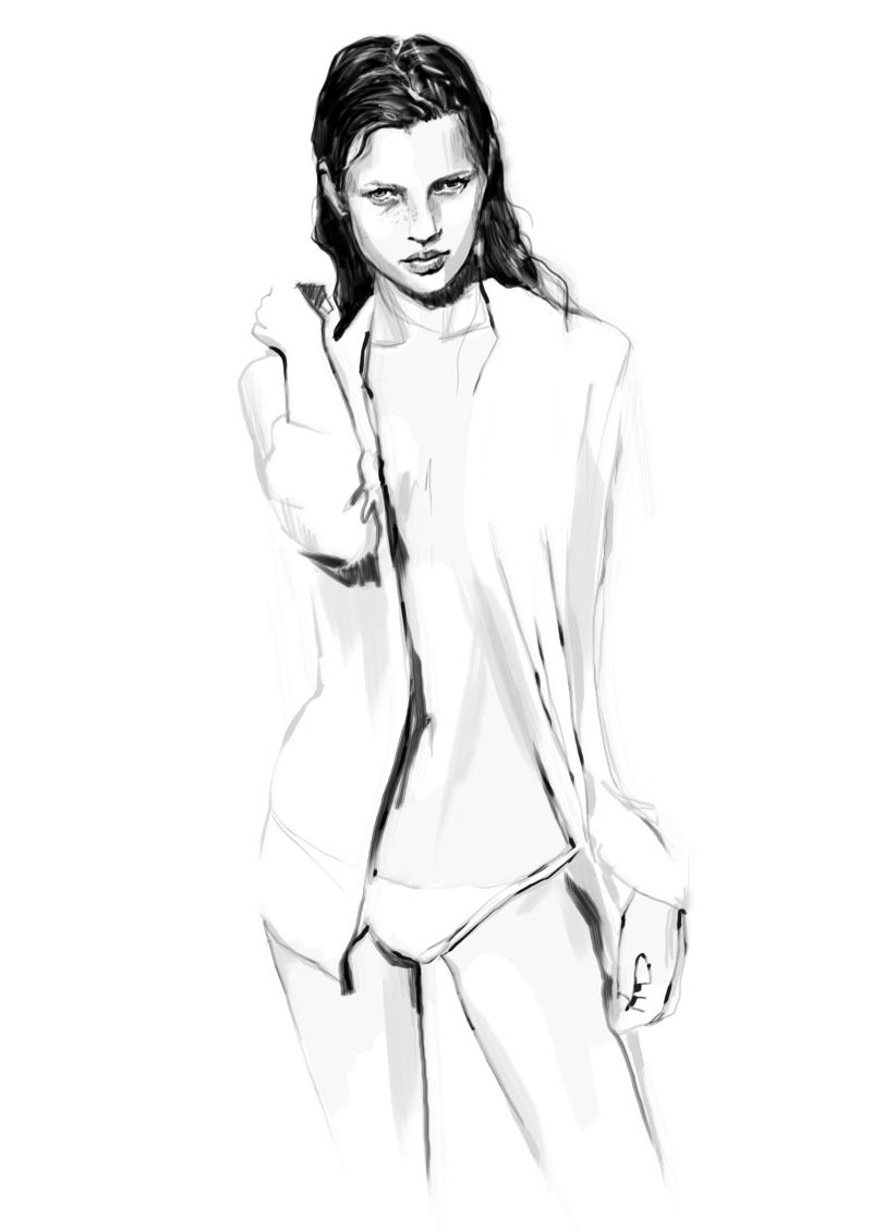 800x1131 See Illustrations Of Fashion's Most Iconic Models Fashion - Kate Moss Drawing
