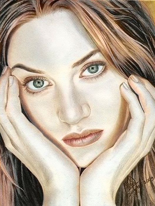 527x702 Kate Winslet Color Drawing - Kate Winslet Drawing