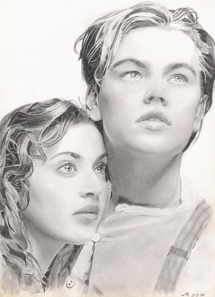 736x1016 Kate Winslet And Leonardo Dicaprio From Titanic Art Art - Kate Winslet Drawing
