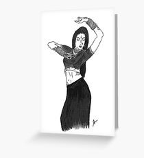 210x230 Kathak Dancer Drawing Greeting Cards Redbubble - Kathak Drawing