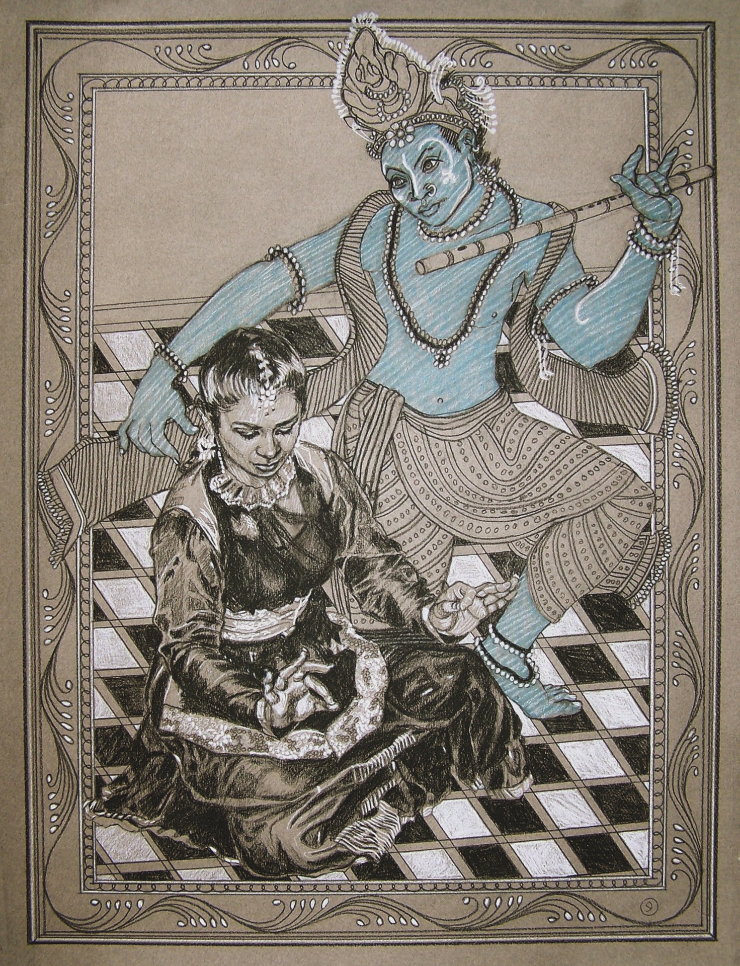1471x1920 Kathak Eric A Brown Painting Drawing - Kathak Drawing