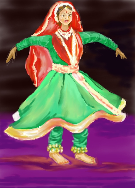 460x640 Kathak Dance Pose - Kathak Drawing