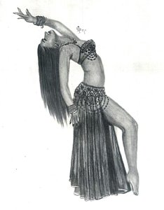 234x300 Belly Dancer Drawing - Kathak Drawing