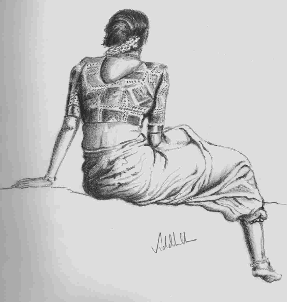 1188x1251 Kathak Dance Pencil Drawing - Kathak Drawing