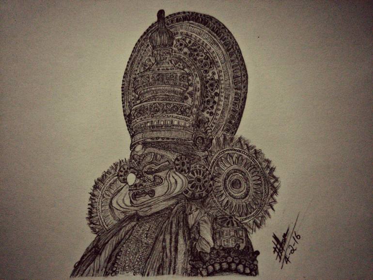 770x578 Kathakali Drawing - Kathakali Drawing