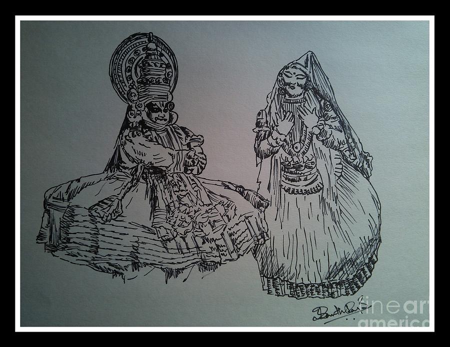 900x695 Kathakali Drawing - Kathakali Drawing