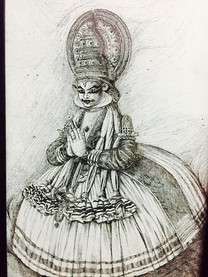675x900 Kathakali Drawing - Kathakali Drawing