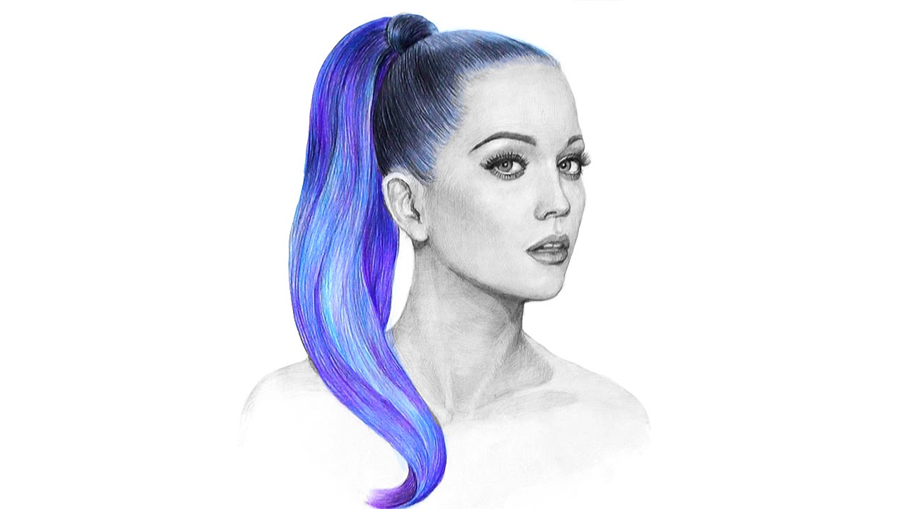 1280x720 Katy Perry Portrait Drawing Step - Katy Perry Drawing