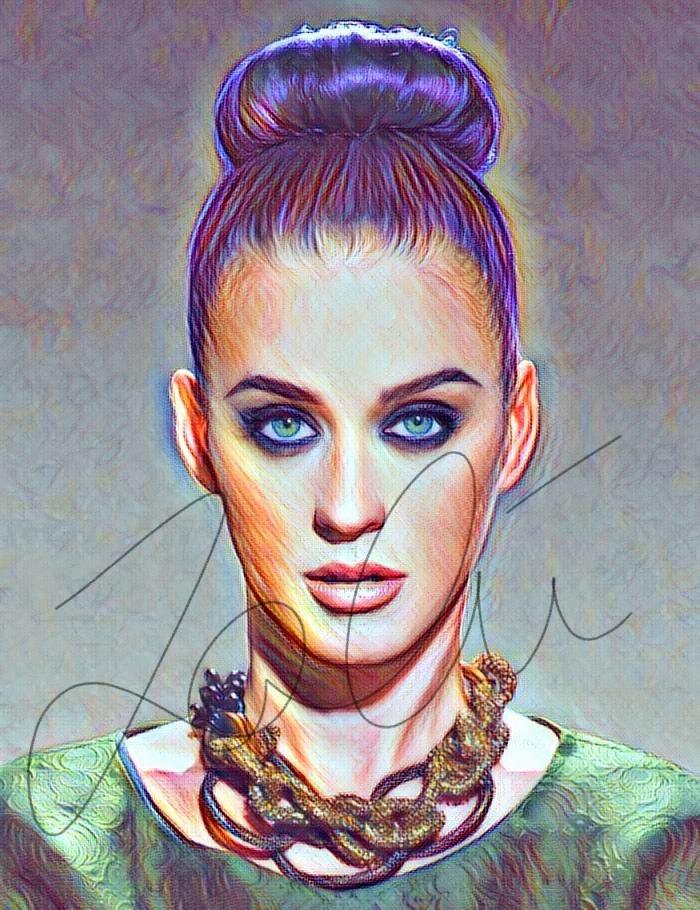 700x910 Katy Perry Drawing Print - Katy Perry Drawing