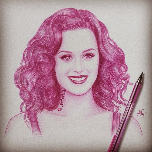 500x500 Katy Perry Pen Drawing Discovered - Katy Perry Drawing