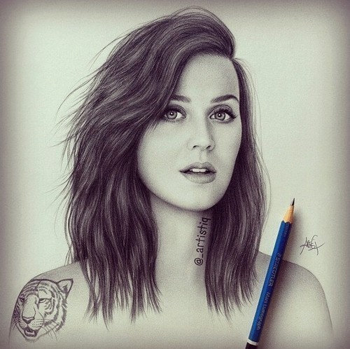500x498 Katy Perry Drawing Via Tumblr On We Heart It - Katy Perry Drawing
