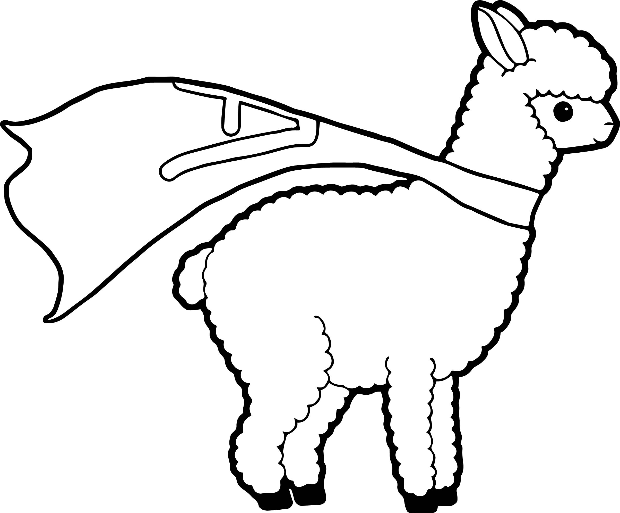 2408x1990 kawaii alpaca coloring pages great free clipart, silhouette - Kawaii Alpaca Drawing