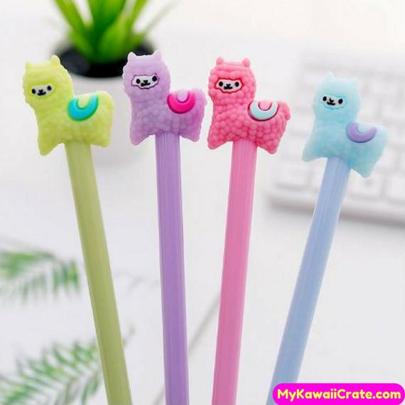 570x570 kawaii baby alpaca gel pen cute pen stationery school etsy - Kawaii Alpaca Drawing