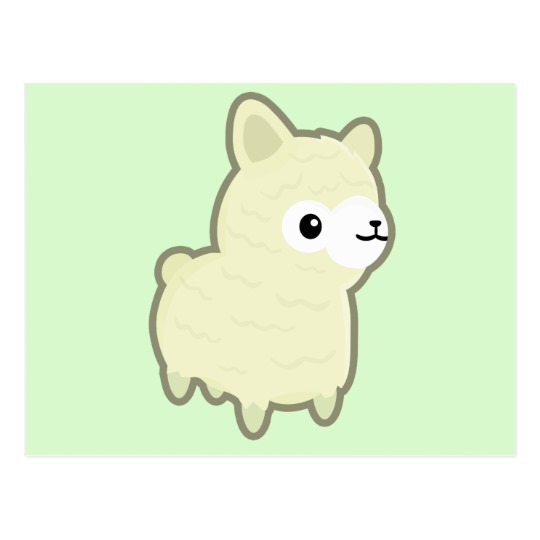 540x540 kawaii alpaca postcard zazzle ca - Kawaii Alpaca Drawing