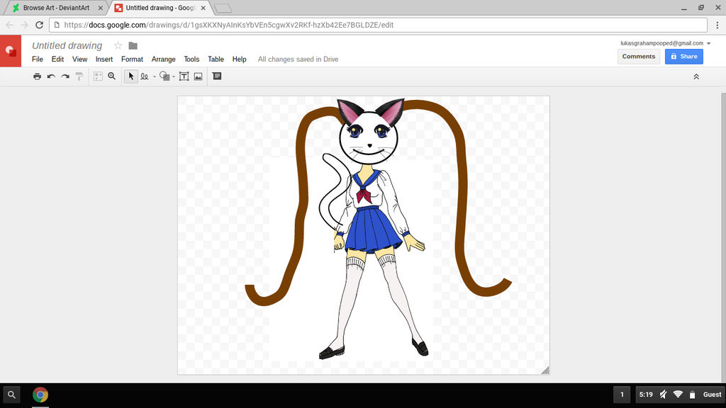1024x576 me as a kawaii anime neko schoolgirl - Kawaii Anime Drawings