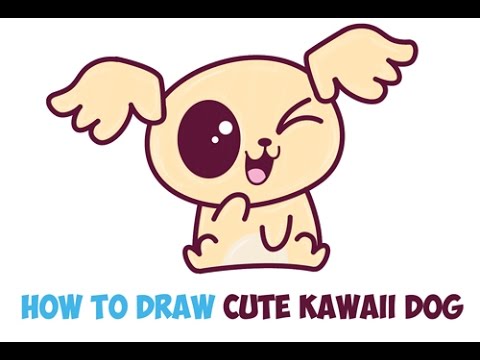 480x360 How To Draw A Cute Dog Step - Kawaii Dog Drawing