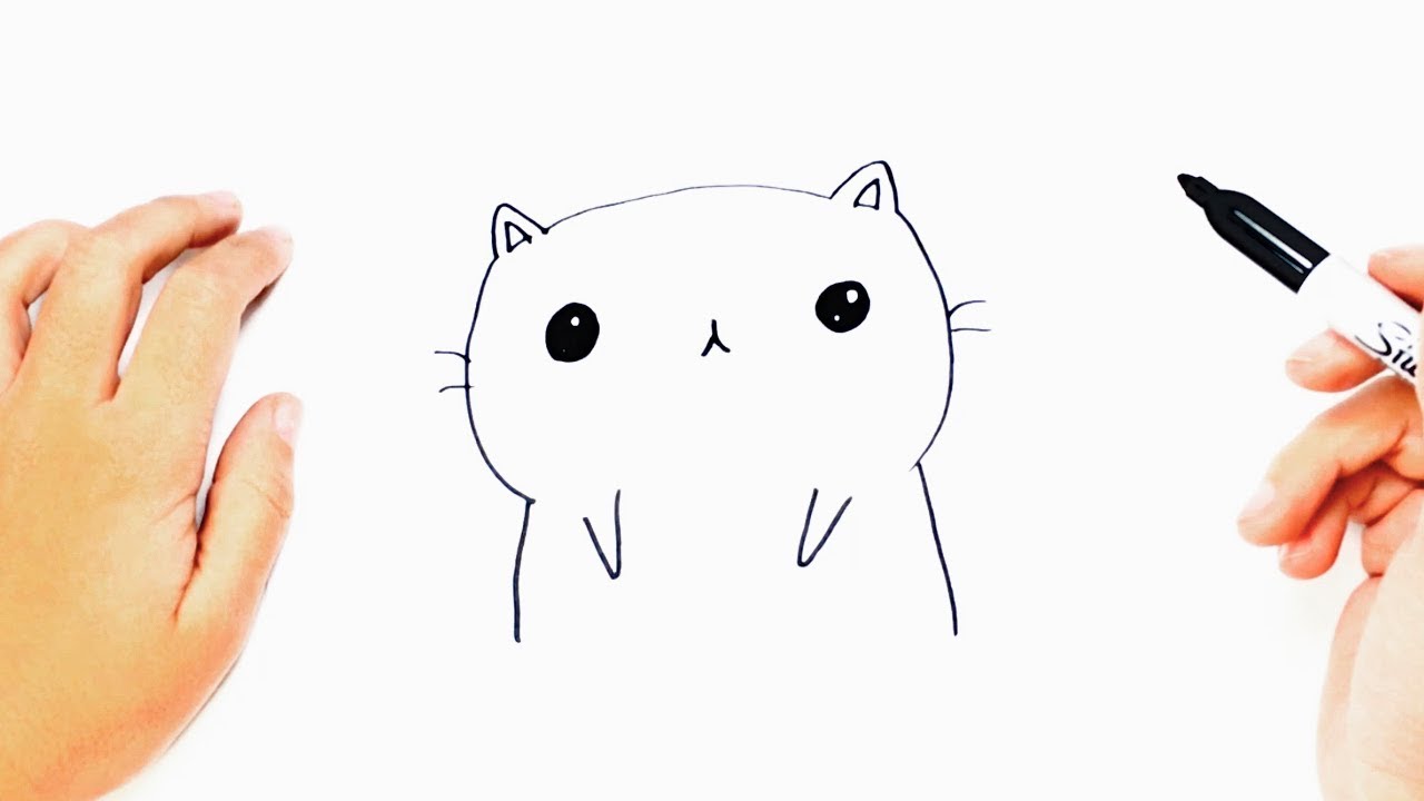 1280x720 How To Draw A Kawaii Cat Step - Kawaii Drawings