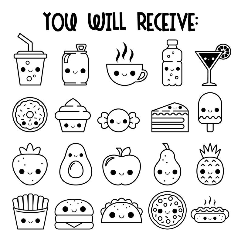 Kawaii Food Coloring Pages Cute - img-doozy