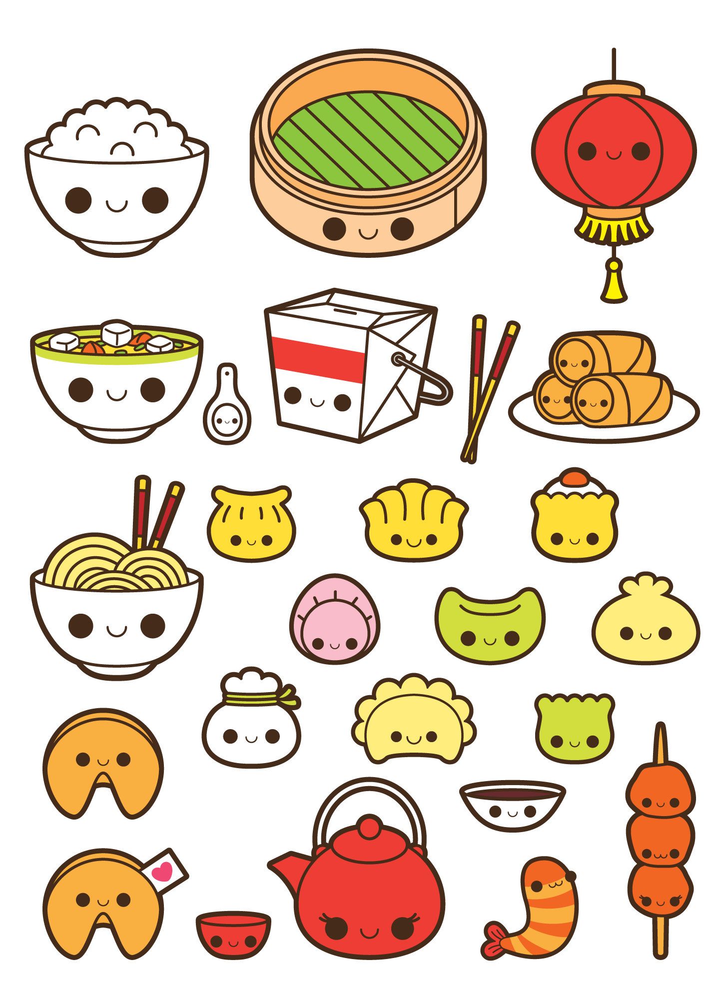 Kawaii Food Drawings at PaintingValley.com | Explore collection of