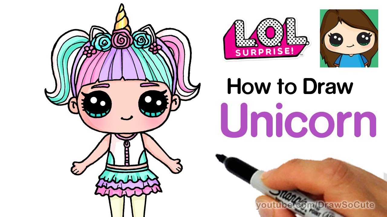 1280x720 Unicorn Kawaii Girl Kids Youtube - Kawaii Girl Drawings