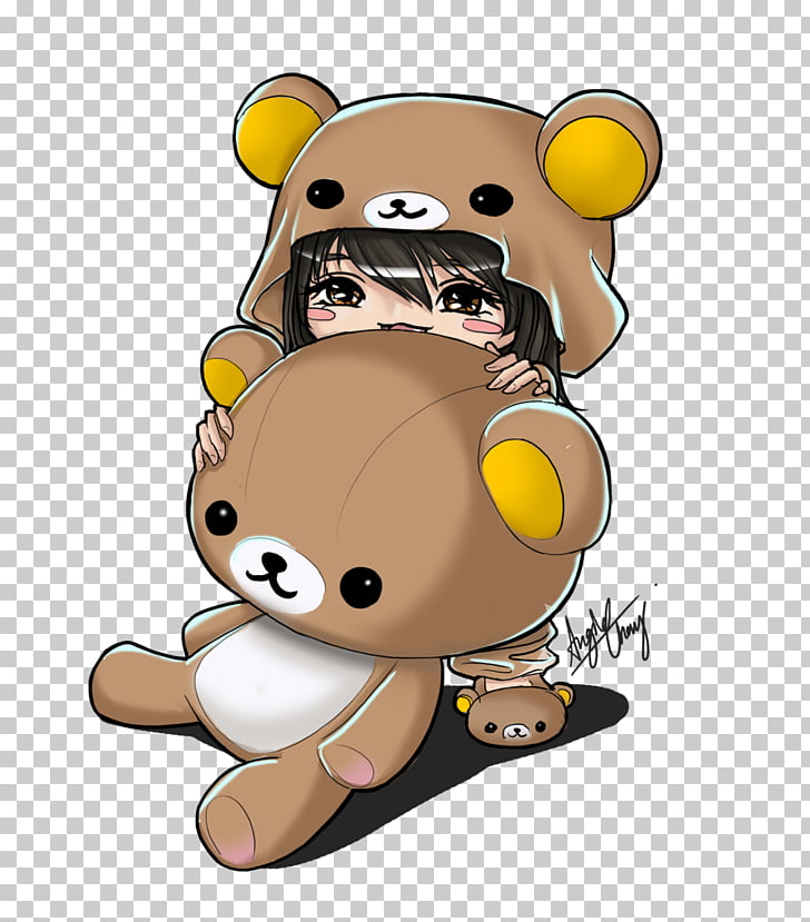 728x829 chibi rilakkuma anime drawing kawaii, girl wearing bear costume - Kawaii Girl Drawings