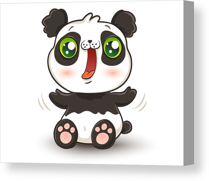 678x588 Vector Kawaii Panda Canvas Print Canvas Art - Kawaii Panda Drawing