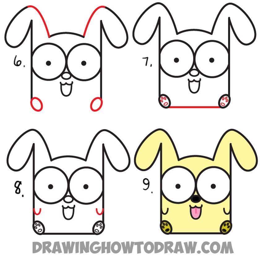 850x840 How To Draw Cute Kawaii Puppy Dogs Easy Step - Kawaii Puppy Drawing