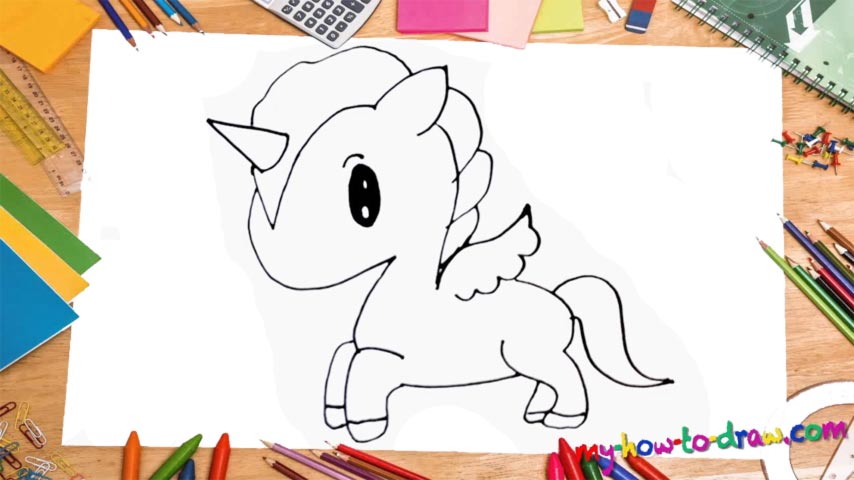 854x480 How To Draw A Kawaii Unicorn - Kawaii Unicorn Drawing