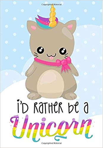 348x499 Unicorn Notebook I'd Rather Be A Unicorn Kawaii - Kawaii Unicorn Drawing