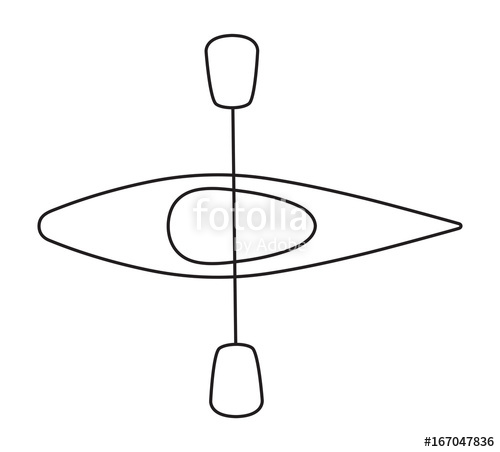 500x452 This Is A Simple Line Drawing Of A Kayak And Paddle Stock Image - Kayak Drawing