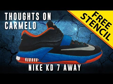 480x360 Nike Kd Away Sneaker Drawing W Free Stencil - Kd 7 Drawing