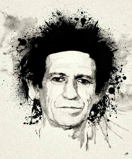 542x650 Keith Richards Canvas Print - Keith Richards Drawing