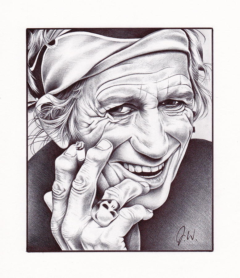 777x900 Keith Richards Drawing - Keith Richards Drawing
