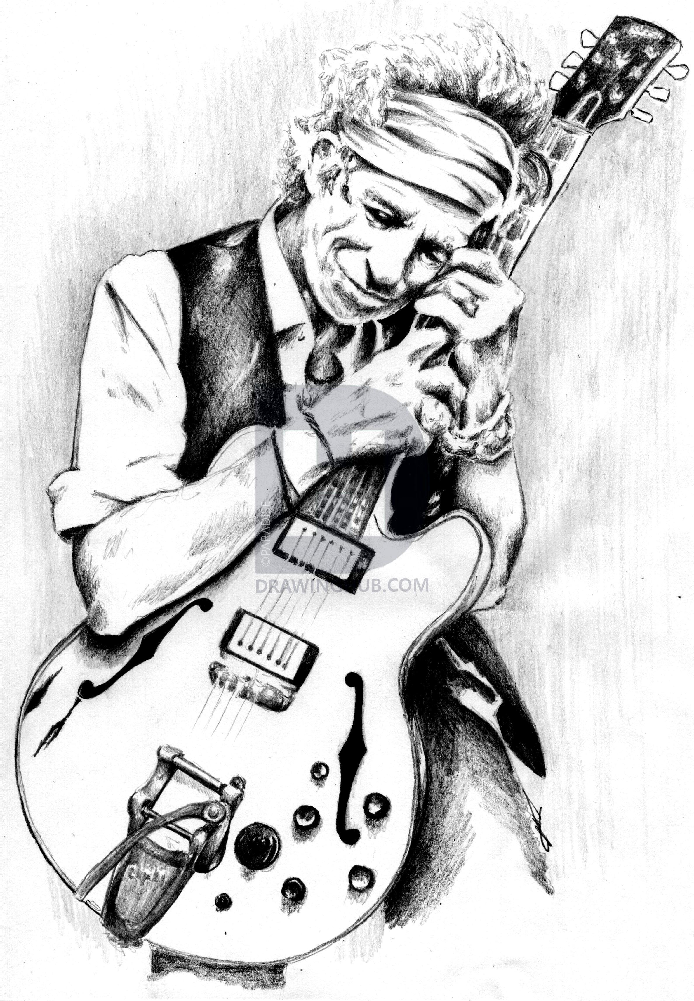 2377x3426 Keith Richards Drawing - Keith Richards Drawing