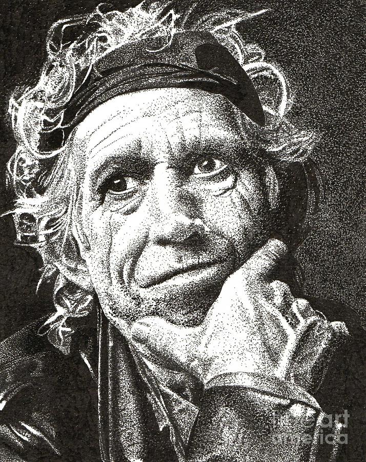 714x900 Keith Richards Drawing - Keith Richards Drawing