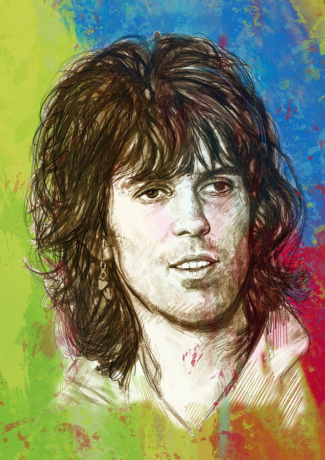 636x900 Keith Richards Stylised Pop Art Drawing Potrait Poster Drawing - Keith Richards Drawing