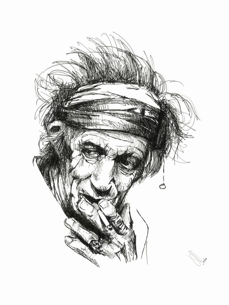 770x1027 Saatchi Art Keith Richards Drawing - Keith Richards Drawing